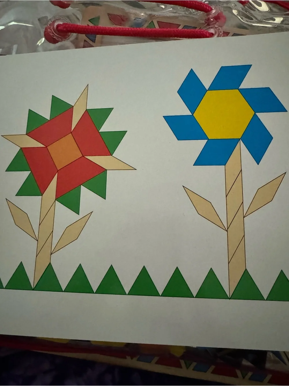 Melissa & Doug Magnetic Pattern Block Kit - Red, Yellow, Blue, Green